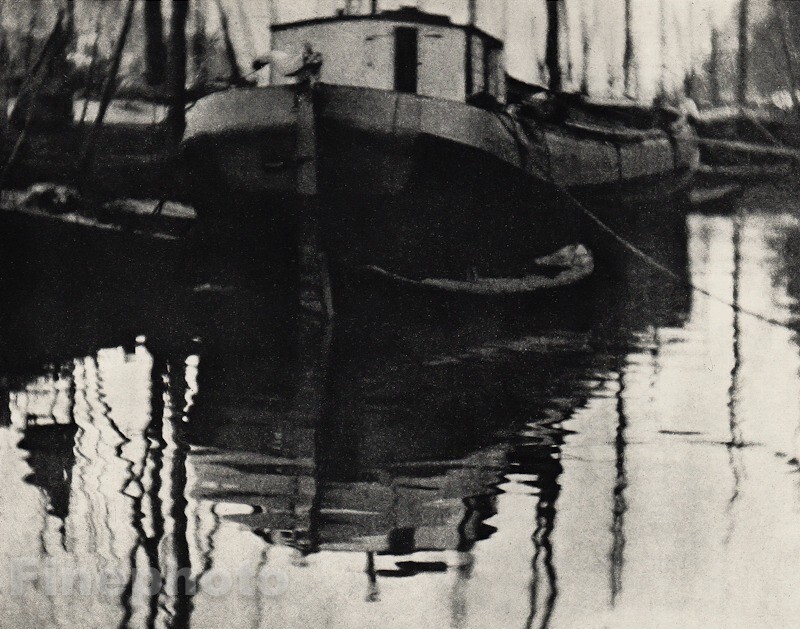 1908/66 Vintage ALVIN LANGDON COBURN Netherlands ROTTERDAM Canal Boat Photo Art