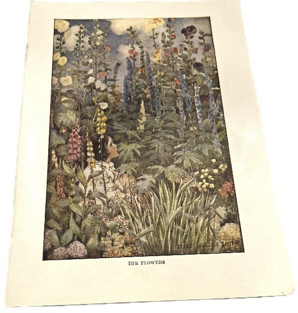 Antique Book Page Art Print A Child’s Garden Of Verses 1902 Frame It ! 9″x7″