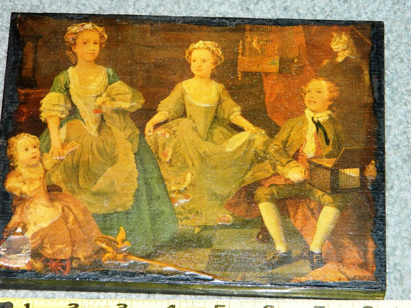 Hogarth's portrait of "The Graham Children" 1742 Oil Repro Wooden Wall Hanging