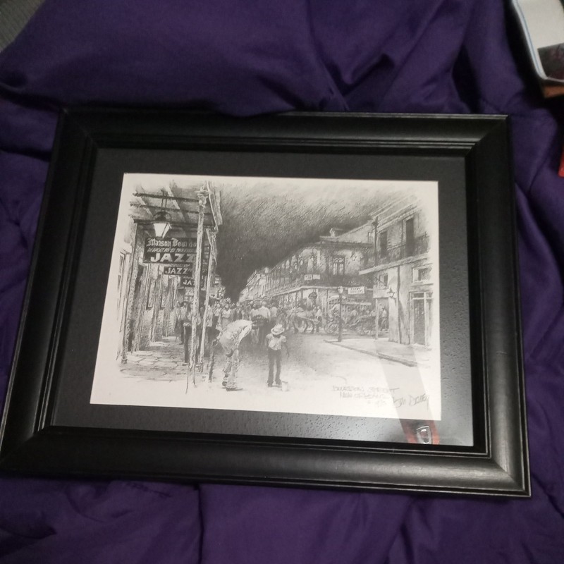 Don Davey Sketch Drawing French Quarter New Orleans Signed Pencil Art