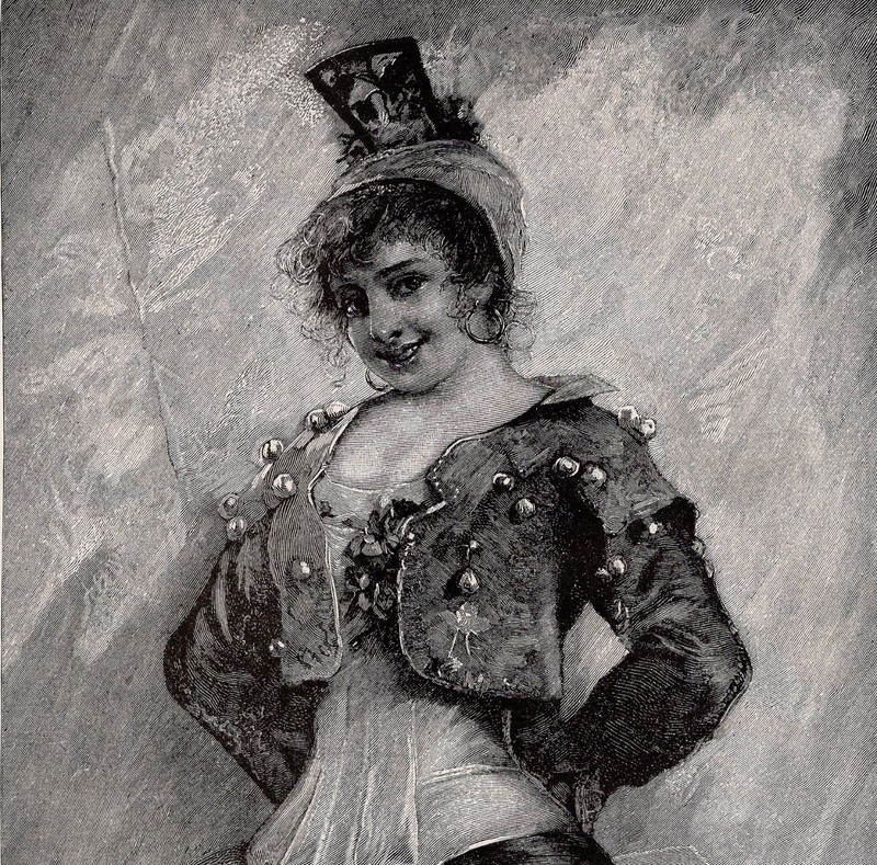 CARMEN – Flirtatious Spanish Heroine Opera Character 1892 Antique Engraving