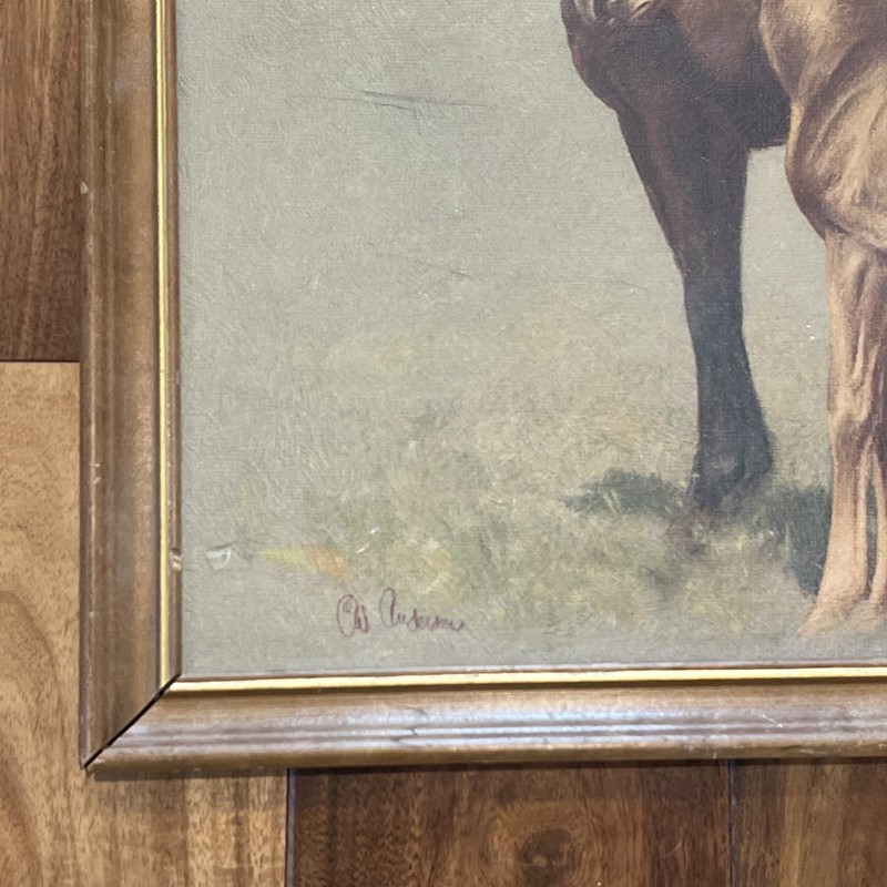 Antique Framed Art Horse Mare & Foal CW Anderson gallery