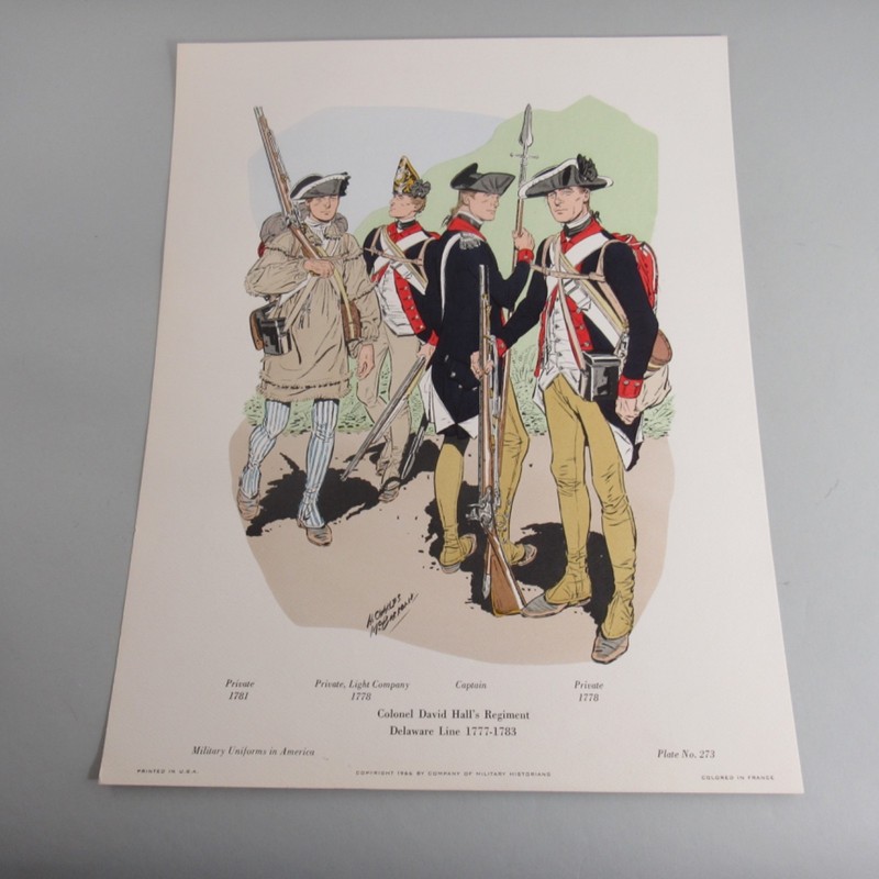 Military Uniforms In America Hall’s Regiment Delaware Line 1777-1778 Plate #273