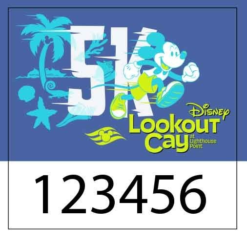 Run Disney Lookout Cay 5k Bib - Print on Demand - on Waterproof Vinyl Paper gallery