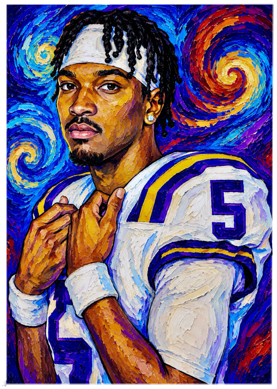 JAYDEN DANIELS * LSU Tigers * FOOTBALL * Illustrated Art Card * ATC ACEO