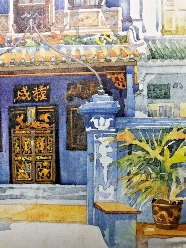 Baba House Museum, Singapore Ltd Edition Matted Watercolor Print by Derek Corke gallery