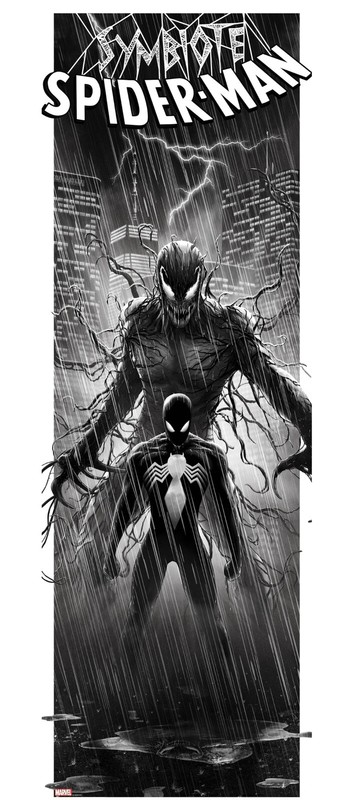 Bottleneck Symbiote Spider-Man Ben Harman Giclee Color & B&W Set (READY TO SHIP)