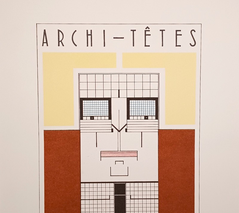 Unframed Lithograph "Miles Van Der Rohe" by Louis Hellman - Archi-tetes Series gallery