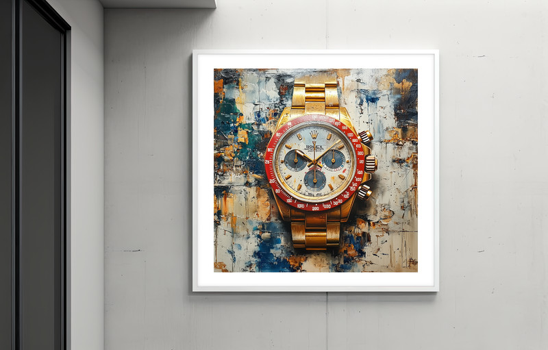 Rolex Watch Framed 24×24 Giclée Art Print Ltd 1/25 Signed COA Rombley V69