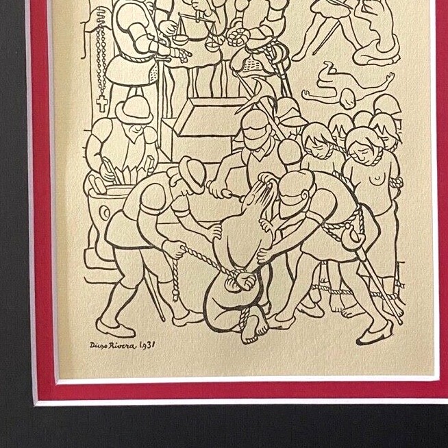 DIEGO RIVERA ORIGINAL 1938 SIGNED ON THE PLATE GRAVURE TO BE FRAMED AT 8X10 $ gallery