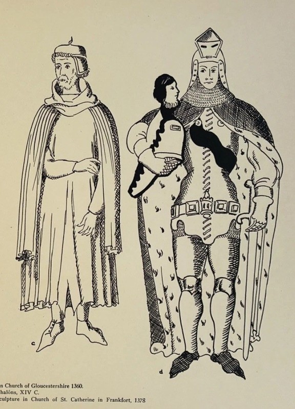 Medieval Outfits Antique Print of Middle Ages Typical Dress Knights in Armor gallery