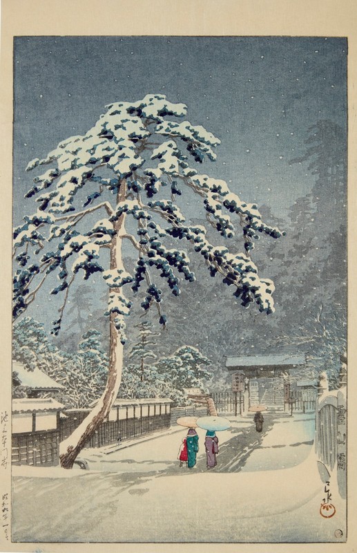 Kawase Hasui Ikegami Honmonji Temple 1931 Japanese Woodblock Fine Art Print
