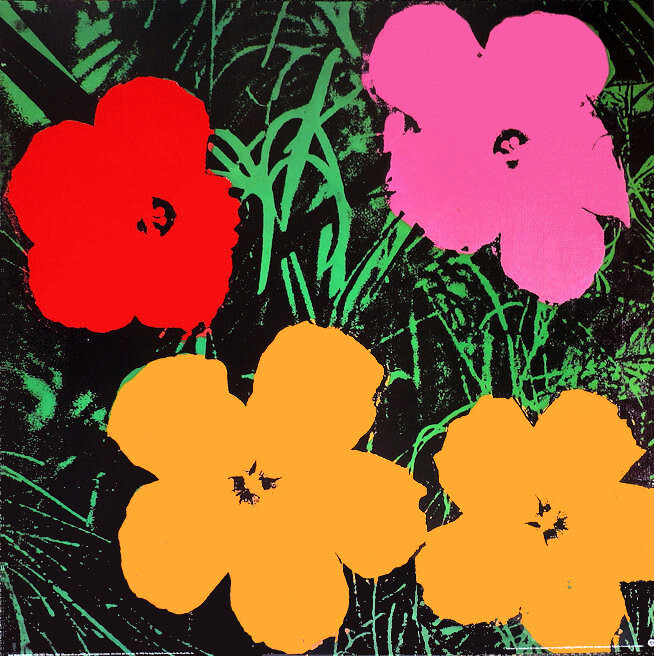 ANDY WARHOL Flowers 1964 Orange Red Pink Official Foundation Print 38 x 38