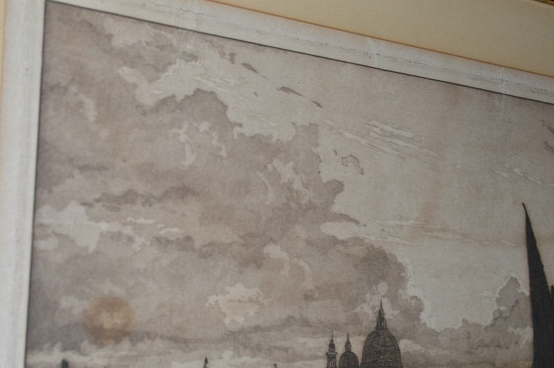 Vtg Architectural Etching Lithograph by Laurenzi ITALIAN IMPRESSIONIST Listed gallery