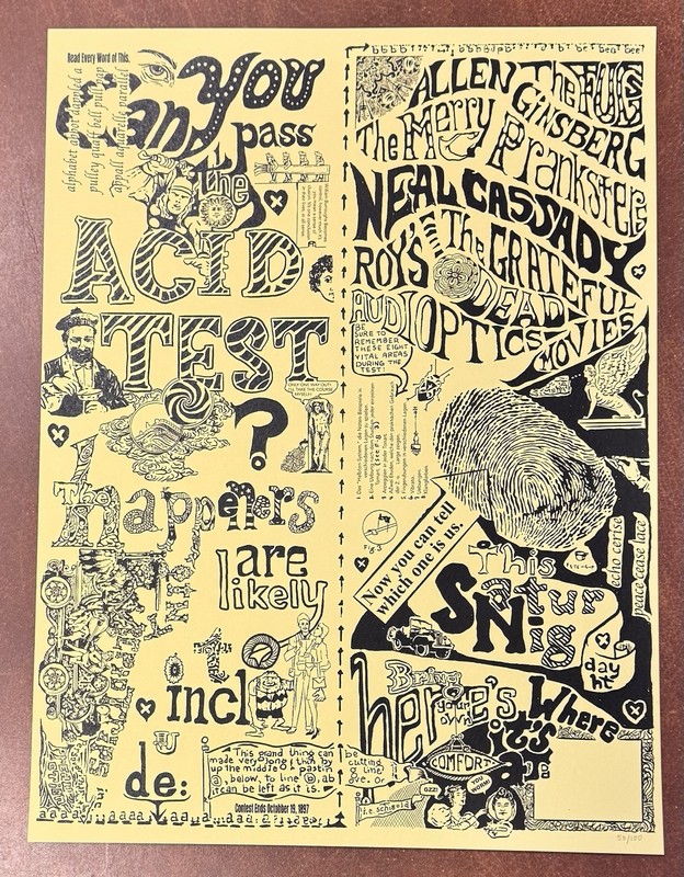 Ken Kesey Merry Pranksters Can You Pass The Acid Test? Poster Art Print #/100