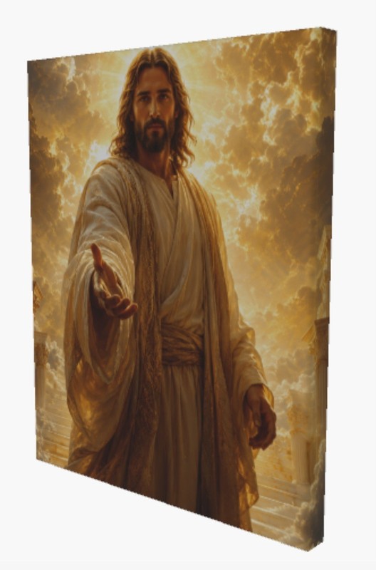 One-Of-A-Kind Jesus Christ "Come Home, My Child" Image on Canvas- *Rare* gallery