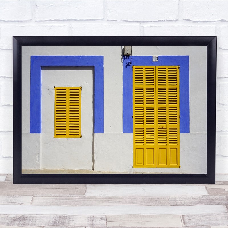 Yellow window white door Architecture Wall Art Print