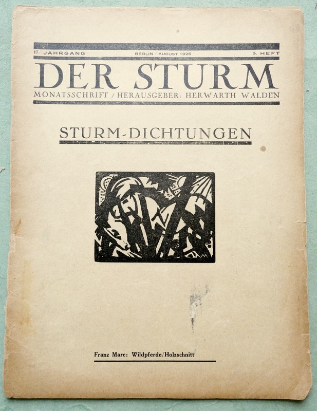 Der STURM 1926-5: Franz MARC: Wildpferde; woodcut from block