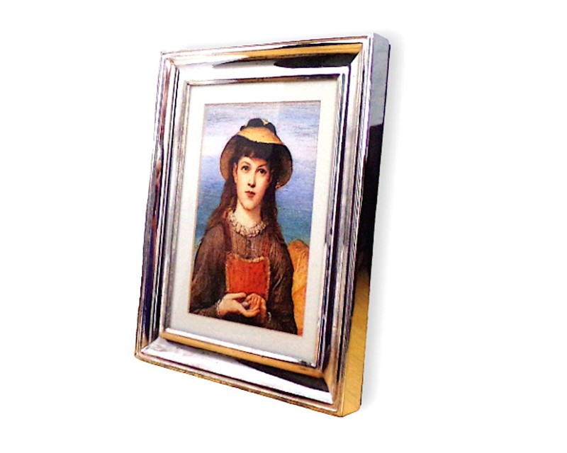 Victorian Art print by George Frederick Watts, Head of a Girl silver metal frame gallery