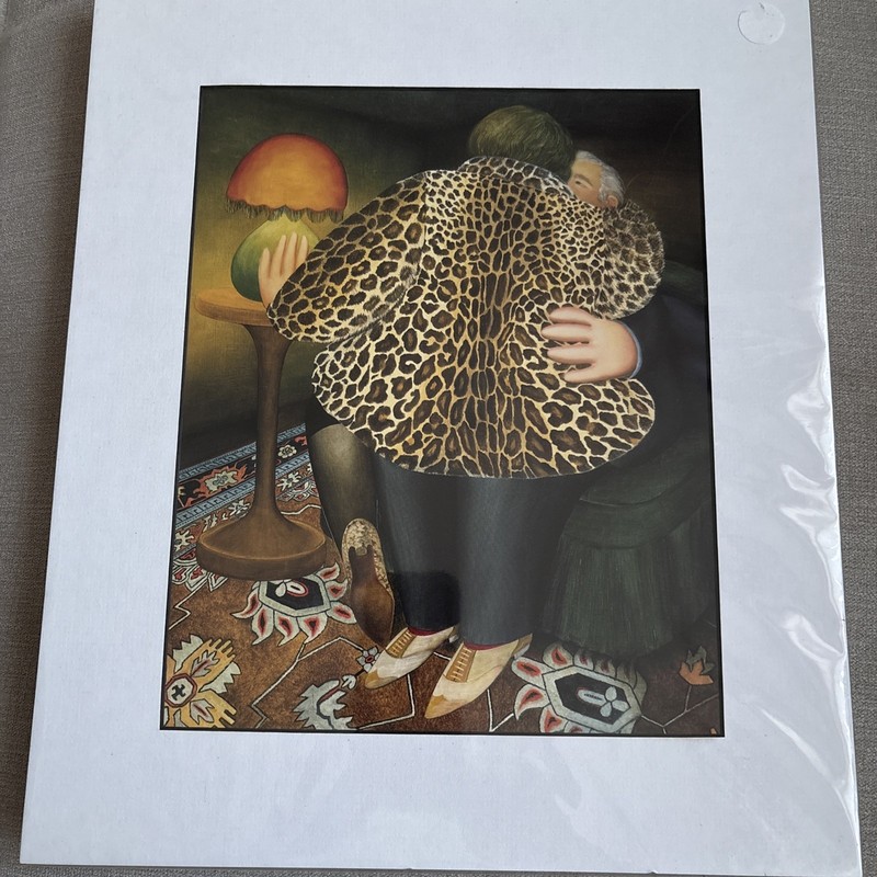 Beryl Cook Mounted Print The Leopard Skin Coat