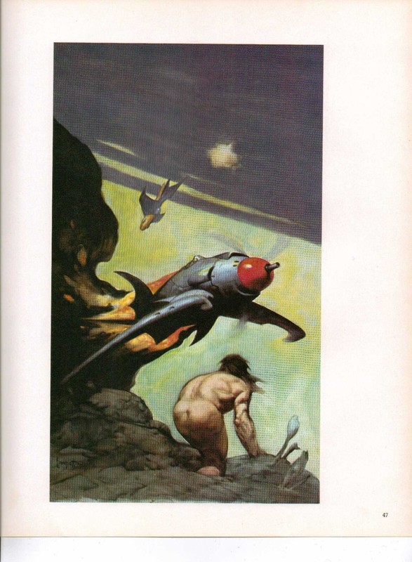 1980 full Color Plate «God From The Sky» by Frank Frazetta Fantastic GGA Print