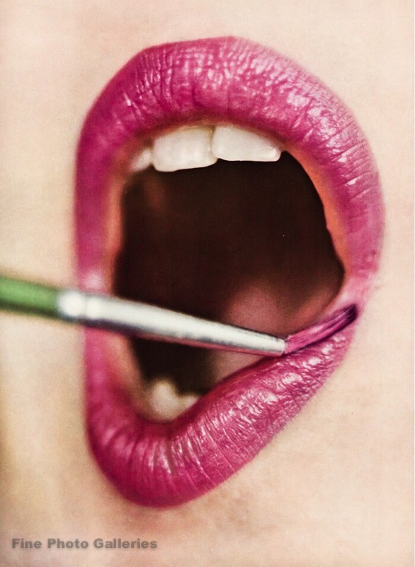 1959/60 Vintage IRVING PENN Pink Lipstick Woman Mouth Makeup Salon Photo Art
