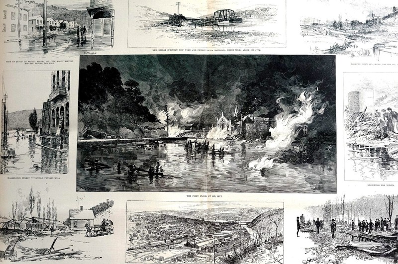 Oil Creek Valley Disaster 1892 SENECA STREET FOOD FIRE Harper's Weekly Print gallery