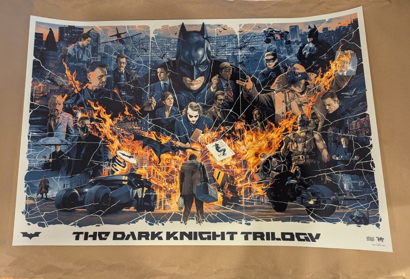 Batman The Dark Knight Trilogy Gabz Bhutan Blue Movie Poster BNG