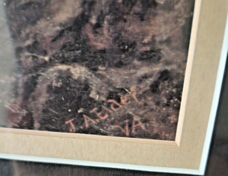 Confederate General Stonewall Jackson framed, matted & signed print under glass gallery
