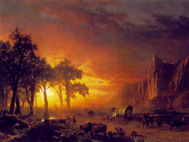 Albert Bierstadt Emigrants Crossing the Plains 1867 17″x 22″ Archival Art Print