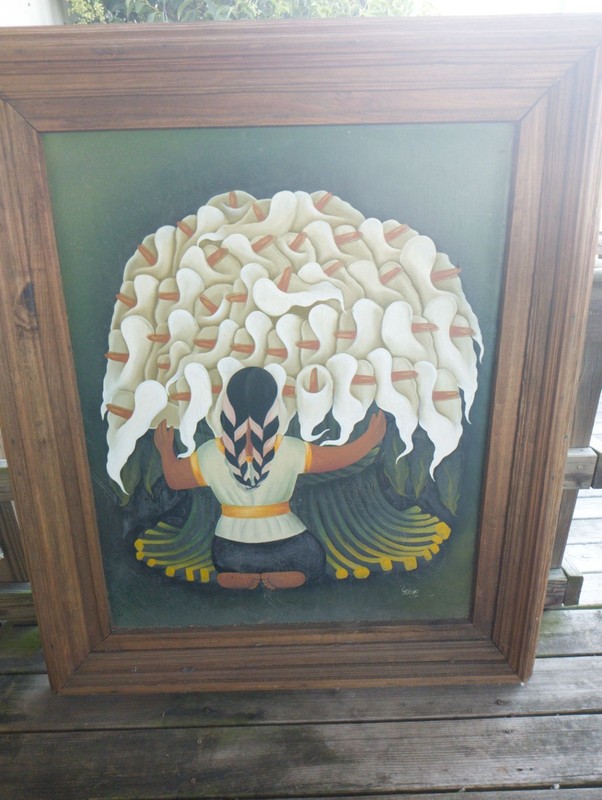 Framed Reproduction of Painting The Flower Seller by Mexican Artist DiegoRivera gallery