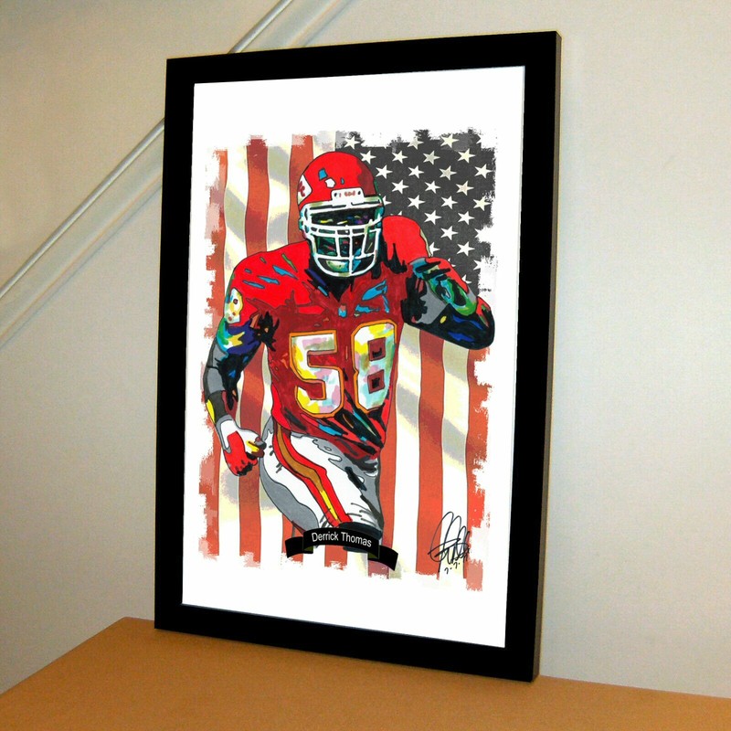 Derrick Thomas Kansas City Chiefs Football Sports Poster Print Wall Art 11×17