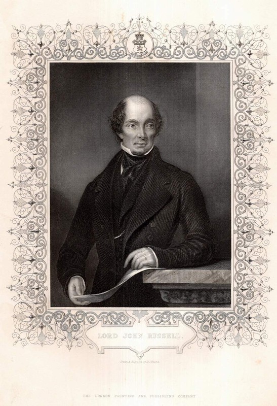 c1850 John Russell 1st Earl Russell Great Britain Politician Steel Engraving Portrait