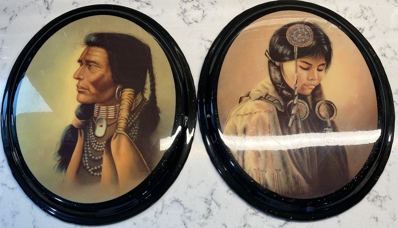 Vintage Set Z Garcia NATIVE AMERICAN INDIAN PRINT Decoupage Plaques Gallery Wall gallery