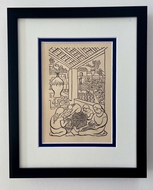 DIEGO RIVERA ORIGINAL 1938 SIGNED ON THE PLATE GRAVURE NOW FRAMED