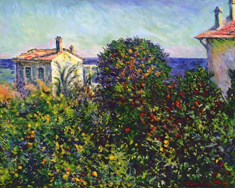 Bordighera, the House of Gardener Painting by Claude Monet 8x10" Art Print