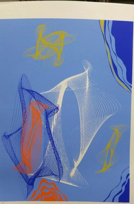 Buncho Signed & Numbered Serigraph Abstract Geometric #32/200 1970’s 26″×20″