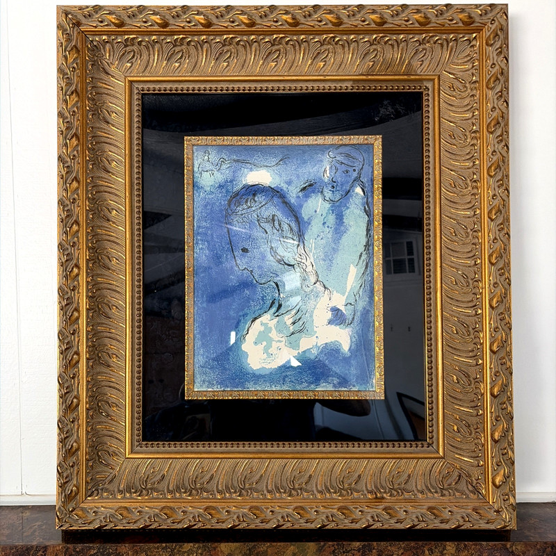 Chagall Original Lithograph “Abraham and Sarah” 1956 Mourlot Freres COA