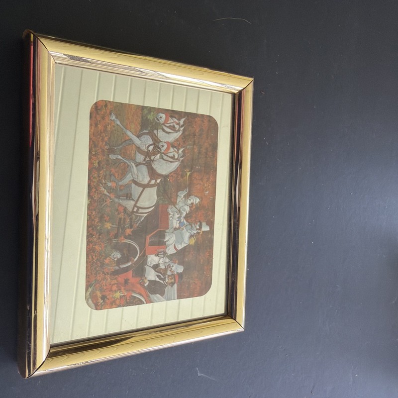 Vintage Clown print Robert Owen Once around the Park Mirror Frame See Pics