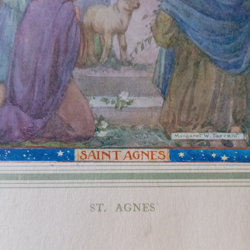 Saint Agnes Margaret W Tarrant Unframed Print 23cm x 29cm Genuine Vintage gallery