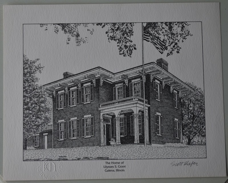 Homes of T Roosevelt-Jefferson-Grant by Scott Kiefer Signed And Stamped-COA