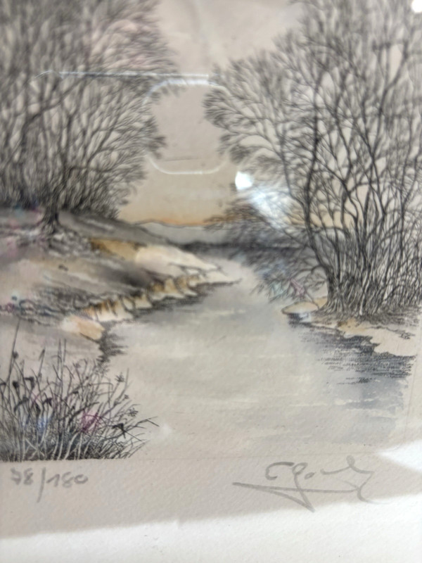 Winter Landscape Trees, Framed, Numbered and Signed 10x13 each gallery