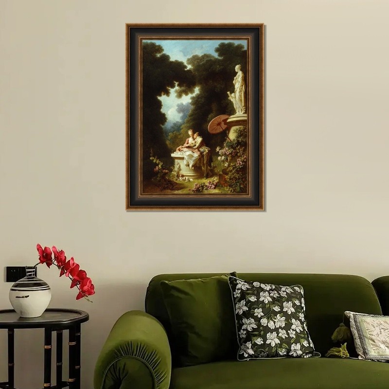 Framed Canvas Print Love Letters by Jean Honore Fragonard Wall Art Home Decor gallery