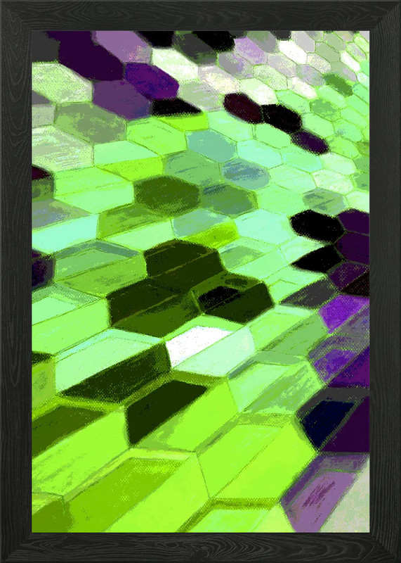 Honeycomb Perspective Framed Wall Art Poster Canvas Print Picture