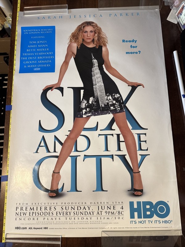 Rare SEX AND THE CITY Promo Poster HBO Sarah Jessica Parker SJP 2000 Soundtrack