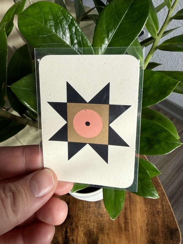 ACEO Art Card Signed Print 2.5” x 3.5” Quilt Star