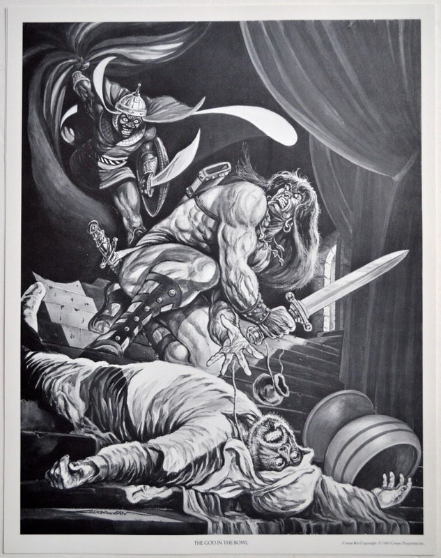 CONAN The BARBARIAN – The GOD In The BOWL Ltd Ed ART PRINT Billy Graham a 1985