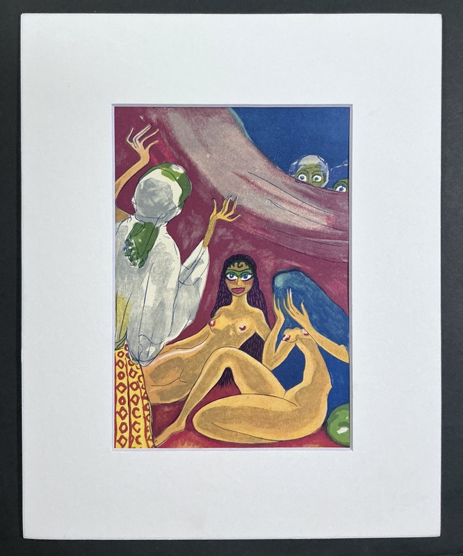 Kees Van Dongen in 8 x 10 Mat, Ready to Frame. Harem Nudes Original Fauvist 1955