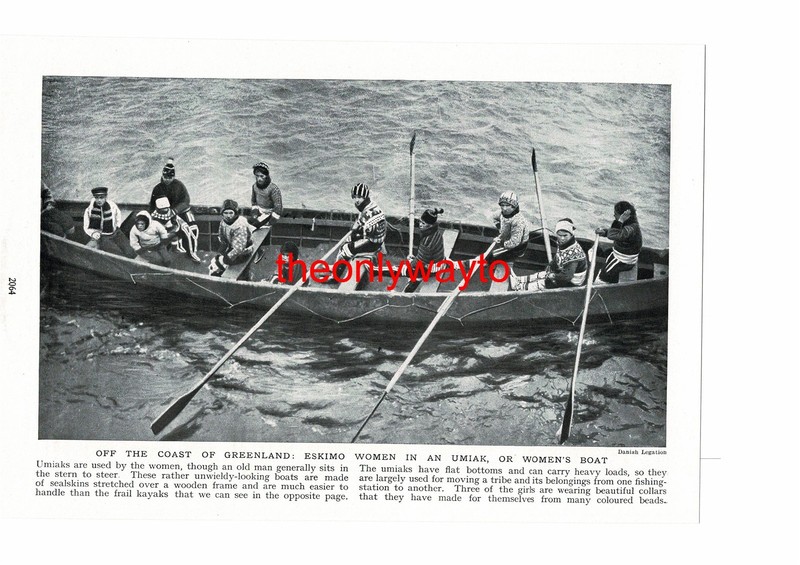 Inuit Women In An Umiak, Greenland, Book Illustration (Print), c1920