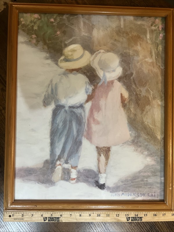 VintageIVAN ANDERSON S.A.i. «SECRETS» Lithograph Print- signed And Framed